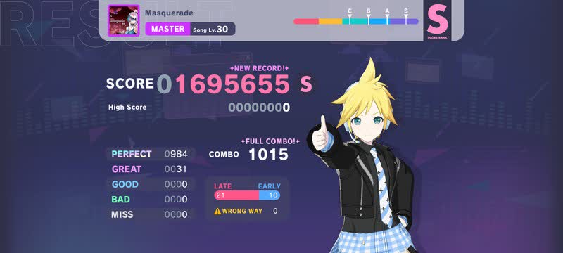 此曲爲因 Project Sekai 與 Deemo 及 Cytus 系列音遊進行聯動而新加入的曲子——M2U 的 Masquerade。