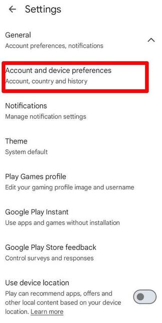然後得玩幾秒鐘的猜謎遊戲才想到要按 Account and device preferences 按鈕。